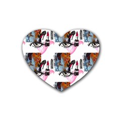 Modern Art Rubber Coaster (heart) by Sparkle