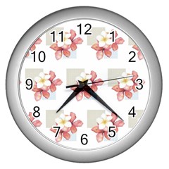 Floral Wall Clock (silver) by Sparkle