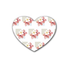 Floral Rubber Heart Coaster (4 Pack) by Sparkle