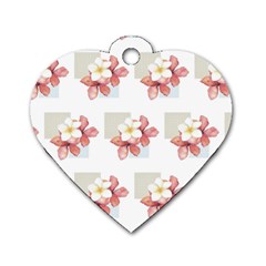 Floral Dog Tag Heart (one Side) by Sparkle