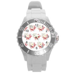 Floral Round Plastic Sport Watch (l) by Sparkle