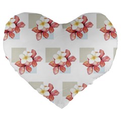 Floral Large 19  Premium Flano Heart Shape Cushions by Sparkle