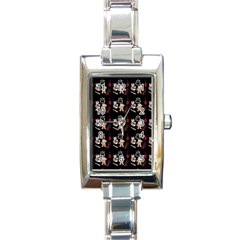 Cat Pattern Rectangle Italian Charm Watch by Sparkle