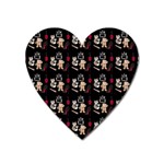 Cat Pattern Heart Magnet Front