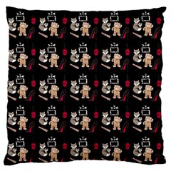 Cat Pattern Large Flano Cushion Case (one Side) by Sparkle