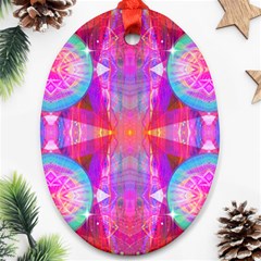 Pink Diamond Oval Ornament (two Sides) by Thespacecampers