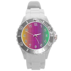 Bismuth Flow Round Plastic Sport Watch (l) by Thespacecampers