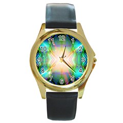 Blastamine Round Gold Metal Watch by Thespacecampers