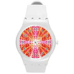 Bursting Energy Round Plastic Sport Watch (m) by Thespacecampers