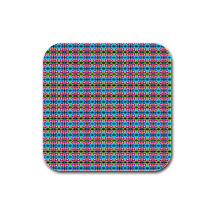 Dots On Dots Rubber Square Coaster (4 pack)