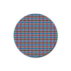 Dots On Dots Rubber Coaster (Round)