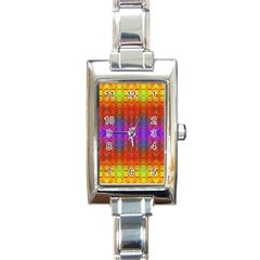 Electric Sunset Rectangle Italian Charm Watch by Thespacecampers