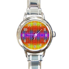 Electric Sunset Round Italian Charm Watch by Thespacecampers