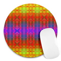 Electric Sunset Round Mousepads by Thespacecampers