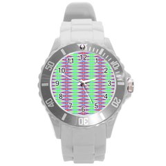 Electro Stripe Round Plastic Sport Watch (l) by Thespacecampers