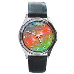 Faded Consciousness Round Metal Watch by Thespacecampers