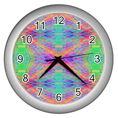 Hippie Dippie Wall Clock (silver) by Thespacecampers