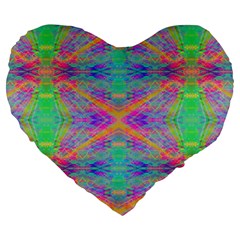 Hippie Dippie Large 19  Premium Flano Heart Shape Cushions by Thespacecampers