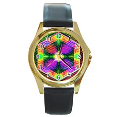 Honeycomb High Round Gold Metal Watch by Thespacecampers