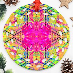 Kaleidoscopic Fun Ornament (round Filigree) by Thespacecampers