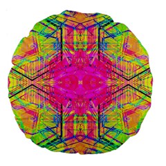 Kaleidoscopic Fun Large 18  Premium Flano Round Cushions by Thespacecampers