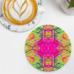 Kaleidoscopic Fun Uv Print Round Tile Coaster