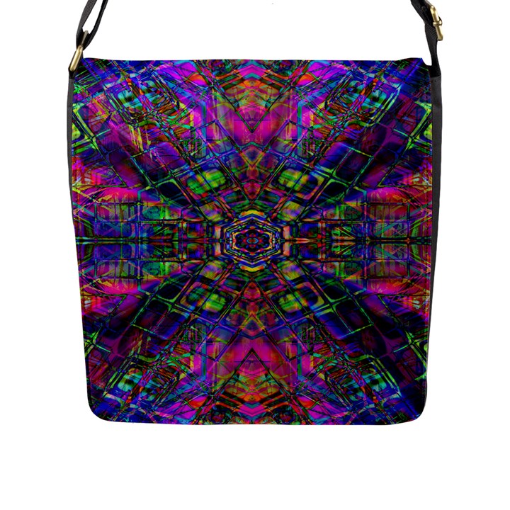 Mind Bender Flap Closure Messenger Bag (L)