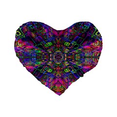 Mind Bender Standard 16  Premium Flano Heart Shape Cushions by Thespacecampers