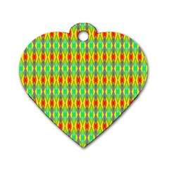 Neon Angles Dog Tag Heart (one Side) by Thespacecampers