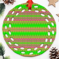 Neon Hopes Round Filigree Ornament (two Sides) by Thespacecampers