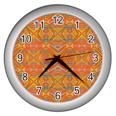 Orange You Glad Wall Clock (silver) by Thespacecampers