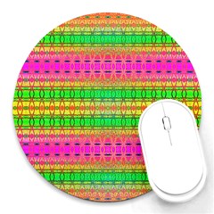 Peace And Love Round Mousepads by Thespacecampers