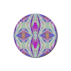 Peaceful Purp Rubber Coaster (round) by Thespacecampers