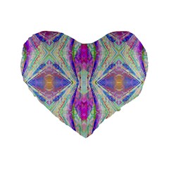 Peaceful Purp Standard 16  Premium Flano Heart Shape Cushions by Thespacecampers