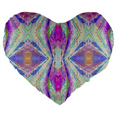 Peaceful Purp Large 19  Premium Flano Heart Shape Cushions by Thespacecampers