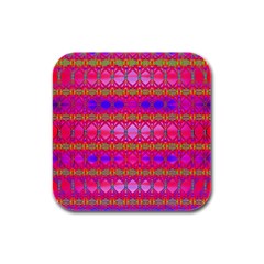 Pink Mirrors Rubber Square Coaster (4 Pack) by Thespacecampers