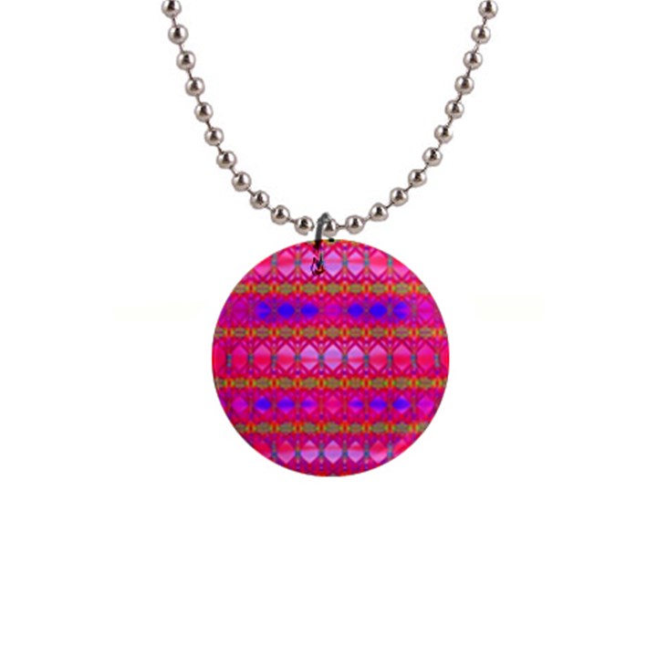 Pink Mirrors 1  Button Necklace