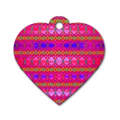 Pink Mirrors Dog Tag Heart (one Side) by Thespacecampers