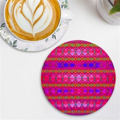 Pink Mirrors Uv Print Round Tile Coaster