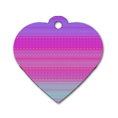 Pink Paradise Dog Tag Heart (one Side) by Thespacecampers