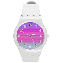 Pink Paradise Round Plastic Sport Watch (m) by Thespacecampers