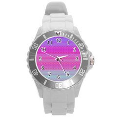 Pink Paradise Round Plastic Sport Watch (l) by Thespacecampers