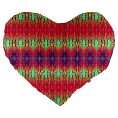 Psychedelic Synergy Large 19  Premium Heart Shape Cushions by Thespacecampers