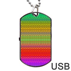 Rainbow Road Dog Tag Usb Flash (two Sides) by Thespacecampers