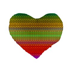 Rainbow Road Standard 16  Premium Heart Shape Cushions by Thespacecampers