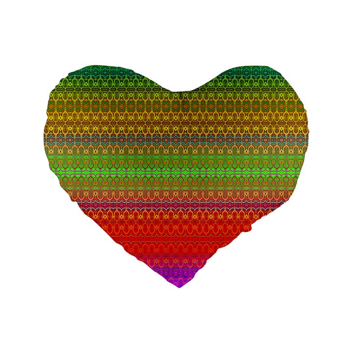 Rainbow Road Standard 16  Premium Flano Heart Shape Cushions