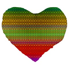 Rainbow Road Large 19  Premium Flano Heart Shape Cushions by Thespacecampers