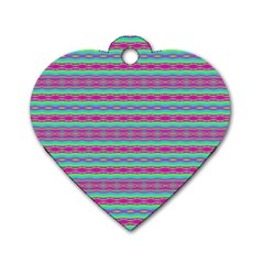 Teal Twists Dog Tag Heart (two Sides) by Thespacecampers