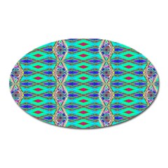 Techno Teal Oval Magnet by Thespacecampers