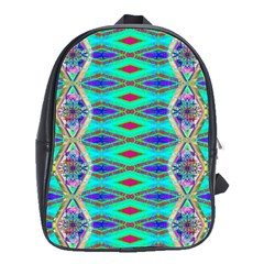 Techno Teal School Bag (large) by Thespacecampers